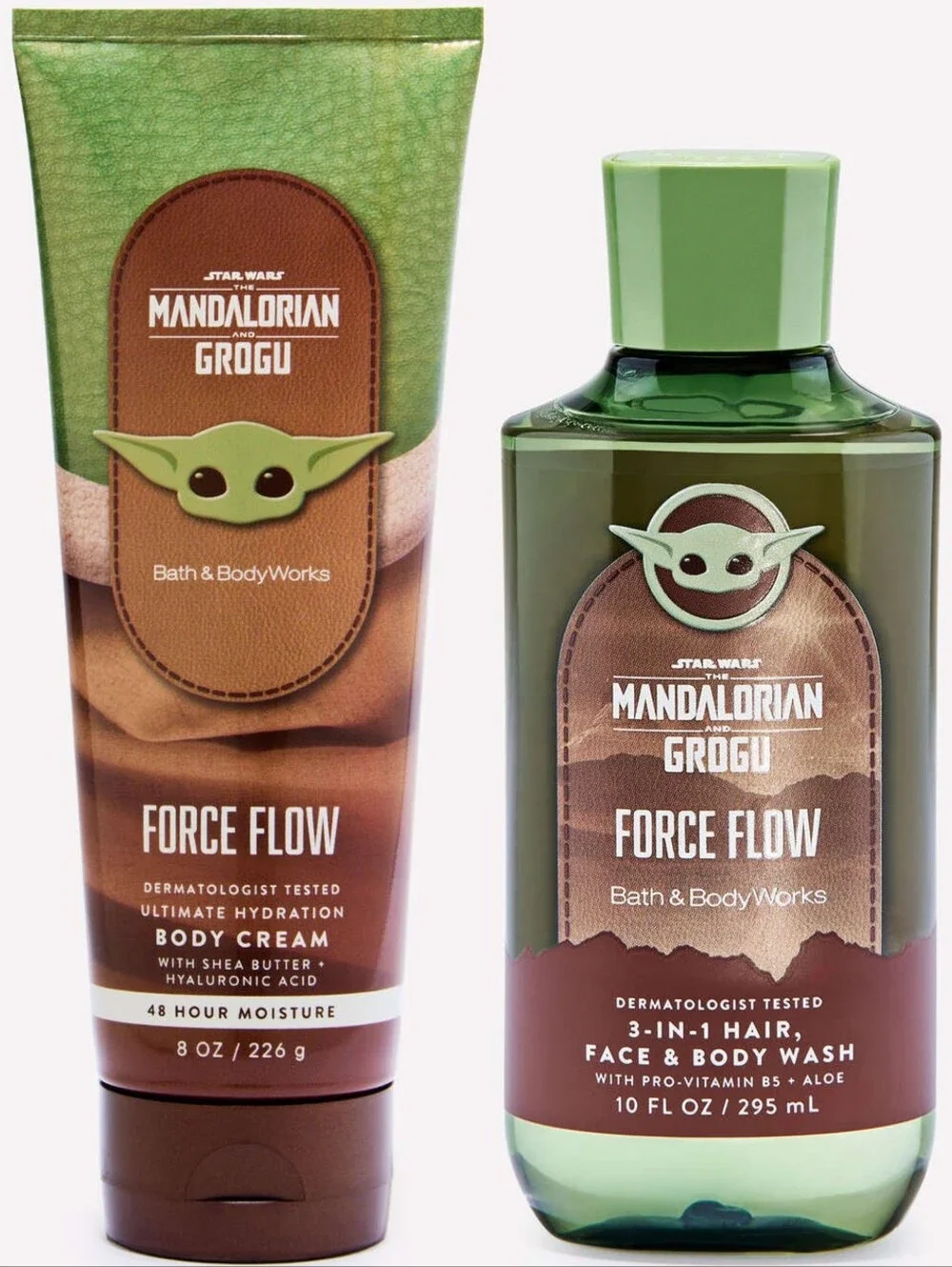 Bath & Body Works Mandalorian & Grogu Force Flow Body Cream & Body Wash Set NEW